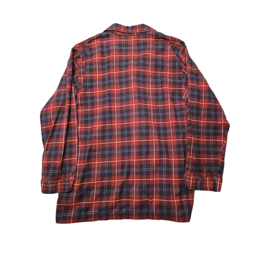 Brooks Brothers Men's Plaid Flannel Pajama Sleep Shirt Top Red Blue - Picture 8 of 9